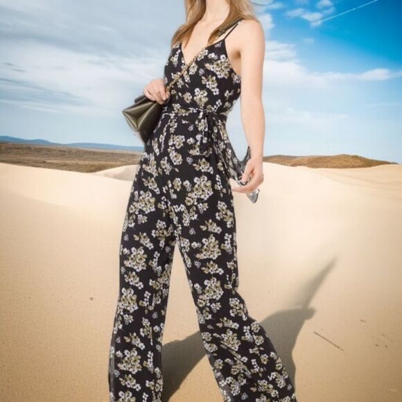 Michael Kors Floral Black Jumpsuit - Picture 1 of 14